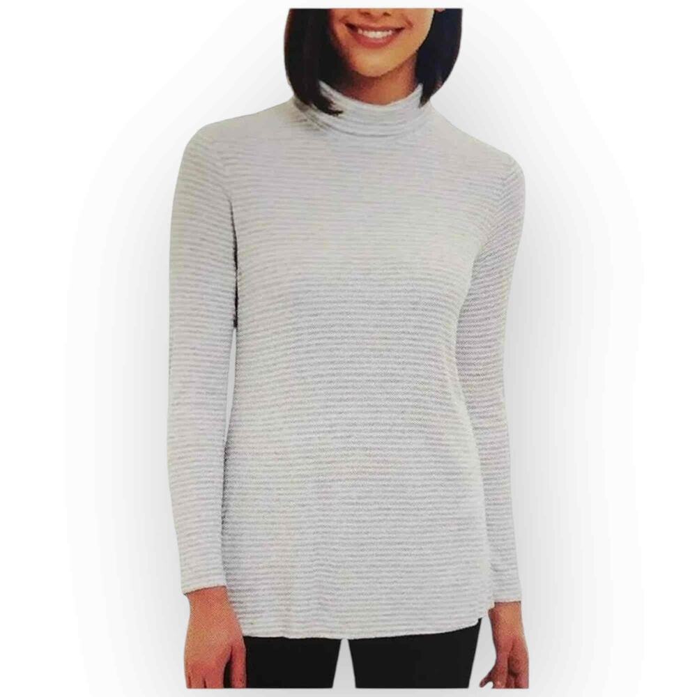 Jones New York Ladies’ Turtleneck - Silver and White, Size XXL W124